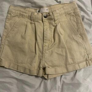 Tilly's Cream Jean Shorts